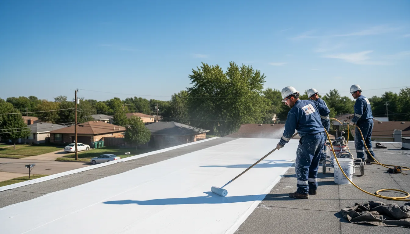 Commercial roof coating in Roxana, IL near me
